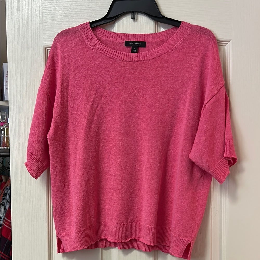 Ann Taylor Pink Crew Neck Sweater
